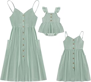 Mother and me matching dresses, sleeveless summer dress for fine straps girl.. Discover the perfect shopping balance at DIAYTAR NIGERIA with competitive prices and prompt delivery.