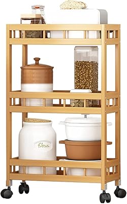 3 -layer thin dowing storage support for bamboo kitchen organizer.. DIAYTAR NIGERIA brings online shopping to every Nigerian with affordable prices and reliable shipping.