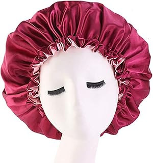 Aurete satin sleep hat - double -layer adjustable satin cup for sleep (burgundy + scrunned pink).. Your everyday shopping solution, DIAYTAR NIGERIA offers variety and value delivered within 8 days.
