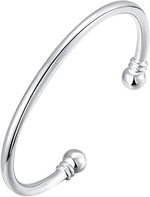 Sterling 925 silver bracelet, two open and simple pearl bracelet for men and women, 10 inches, silver, silver.. Experience shopping freedom with DIAYTAR NIGERIA's vast catalog and nationwide 5-8 day shipping.