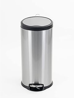 Orchid stainless steel trash cans recycling garbage cans round bin with flexible lid on durable iron pedal pedal trash transfer in stainless steel (30L).. Shop with confidence at DIAYTAR NIGERIA, enjoying competitive prices and delivery within 8 days.