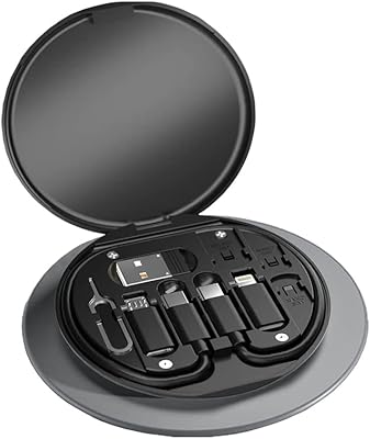 USB travel cable cable kit - Compact 4 in 1 compact portable adapter box Digital electronic organizer and card withdrawal (black).. DIAYTAR NIGERIA: Your affordable gateway to thousands of products shipped nationwide within the week.