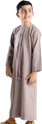 Kandora Arabic Thobe For Children of Yathrib Beige Thobe Dishdasha Clothing.. Thousands of items at your fingertips — DIAYTAR Nigeria makes it happen.