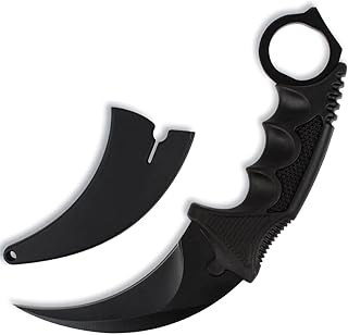 Dubkart tactical claw knife for outdoor campsite - Tranchanting karambit pocket knife for hunting, survival and game (black).. Unlock access to a wide range of products with DIAYTAR NIGERIA's affordable e-commerce platform.