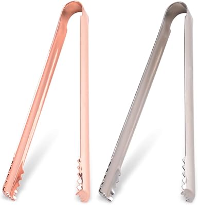 Ice -steel ice pincers in pink gold, kitchen tongue, dietary binder, 6.5 inch mirror polished 6.5 inches, 2 rooms (poking in silver gold).. DIAYTAR NIGERIA brings affordable products to every doorstep with our reliable 5-8 day shipping.