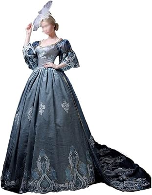 WZHZJ Médieval Victorian disguise embroidery Rococo Birthday Dress Balle Dress Theater costume.. DIAYTAR NIGERIA: Empowering Nigerians with access to affordable products delivered within 8 days.