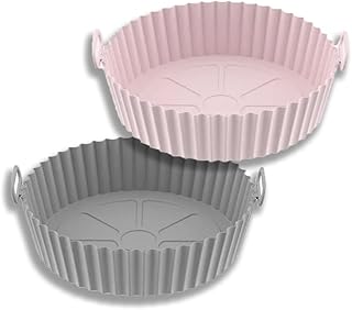 Silicone jar for air fryer, 2 rooms, air frying lining, basket of food air frying air, oven accessories, reusable replacement of lining paper in flammable parchment for 3qt air fryer - 5qt (pink + gray).. DIAYTAR Nigeria: Where affordability meets speed and quality.