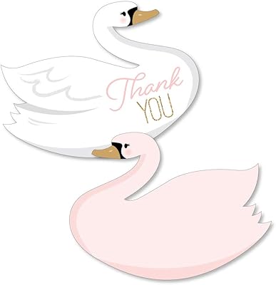 Swan Swarie - Widen -shaped thank you cards - White thanks for prenatal or birthday party with envelopes - Lot of 12.. From big brands to everyday basics — DIAYTAR Nigeria has you covered.
