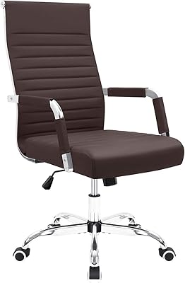 Terned office chair of adjustable executive conference in Mahmayee Ultimate leather with armrests - Brown.. DIAYTAR NIGERIA puts thousands of products at your fingertips with affordable prices and delivery within a week.