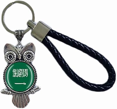 Key holder in crystal glass, flag of Saudi Arabia in the shape of an owl, Souvenir decorations for men and women, pendant, accessories, gifts.. DIAYTAR NIGERIA: Your affordable gateway to thousands of products delivered promptly nationwide.