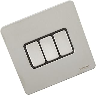 Flat plate switch Without Ultimate rocking screws at 3 Schneider Electric GU1432BSS in stainless steel with black interior.. Shop like never before with DIAYTAR NIGERIA's comprehensive marketplace and budget-friendly shipping.