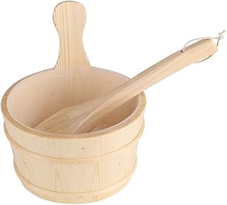 Wooden sauna bucket, 4 -liter natural wooden bath accessory + sets of spa sauna bath spoons.. Experience shopping satisfaction with DIAYTAR NIGERIA's vast selection and budget-friendly delivery options.