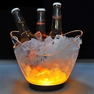 Portable ice buckets lit by LED in transparent acrylic with 2L U-Home color change to cool drinks, drinks, bottles, bar, party.. Order today, receive in days — DIAYTAR Nigeria makes it possible.