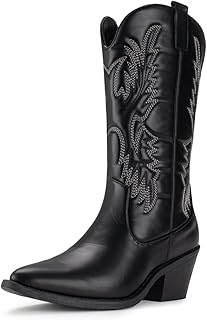 Cowboy Western Bales Western Envé Euv for women, mid-mole, pointed end, black, 9, black.. DIAYTAR NIGERIA combines affordability with convenience, delivering your purchases within 5-8 days.
