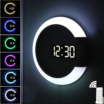 LED A-Geek Digital Wall Clock with USB remote control clock creative mirror alarm temperature ring.. DIAYTAR NIGERIA connects desires with reality through affordable prices and reliable delivery service.