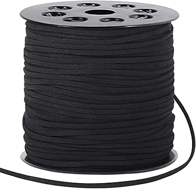Castowave 2.6 mm suede cord, 100 meters of flat -leather cord for necklaces, bracelets, jewelry manufacturing, pearls and manual work (black).. Nigeria's favorite online shopping platform, DIAYTAR offers unbeatable prices and delivery within a week.