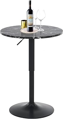 Masler round bar table, adjustable height bar table, high cocktail table with black tray and base for kitchen (1, black).. Experience the power of choice with DIAYTAR NIGERIA's vast catalog and affordable 5-8 day delivery.
