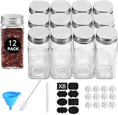 12 Glass spice bottles of 120 ml 4 oz.. DIAYTAR NIGERIA: Where shopping is easy, prices are low, and delivery is just days away.