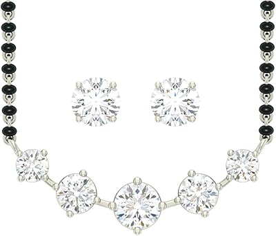 Sterling 925 silver, rhodium plated, 5 stones necklace set with a chain, gift for women and girls, silver, cubic zircon.. Nigeria's fastest-growing e-commerce site offers unbeatable prices and delivery within 8 days.