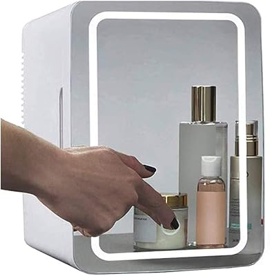 Mini cosmetic refrigerator, cooler and heater of personal cosmetic products, glass and LED light panel, 8 l capacity, skin care, cosmetics, food, desk and car.. DIAYTAR NIGERIA: Your affordable marketplace with reliable 5-8 day shipping across Nigeria.