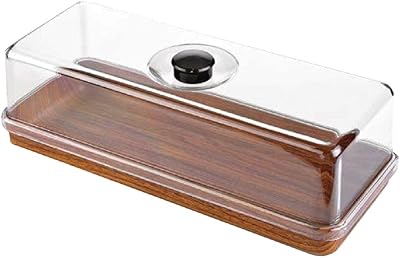 Rectangular service tray for bread and Eveline cakes with cover, storage tray for cakes with transparent lid (without lid), walnut wood.. Discover why millions choose DIAYTAR for affordable online shopping with delivery in just 5-8 days.