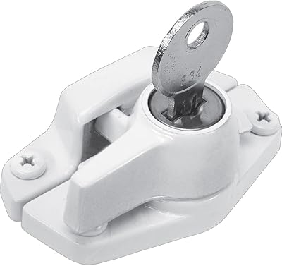Defender Security U 9928 Key padlock for belt, children's safety lock, opens only with a key, for aluminum, vinyl or wood, double suspension in 2 "holes centers, Construction in robust zinc, white.. Shop confidently with DIAYTAR NIGERIA, offering affordable prices and reliable delivery within a week.