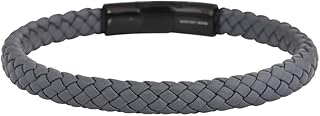 True braided leather bracelet for men Geoffrey Penny with stainless steel closure.. DIAYTAR NIGERIA brings satisfaction with every purchase through affordable prices and prompt shipping.