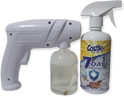 Set of bottles of disinfectant fog with nano pistol light blue rechargeable for the house.. Experience the ease of one-stop shopping with DIAYTAR NIGERIA's diverse catalog and nationwide delivery.
