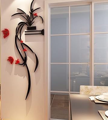 Wall sticker suspended in 3D acrylic crystal crystal, orchid flower flower, for bedroom, balcony, television background (right version).. Find everything you need at prices you'll love with DIAYTAR NIGERIA's comprehensive e-commerce platform.
