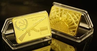 Russian challenge room CCCP gold Lingot Bar AK47 Golden Bar Replica Mikhail Timofeich Kalashnikov Souvenir Model News Parts Collection Of Currency Collection.. DIAYTAR NIGERIA brings affordable shopping to every Nigerian home with delivery in just 5-8 days.