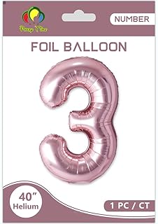 Party Time - Aluminum ball number 3 in pink gold - Large party decorations | Aluminum ball number 3 in pink gold to hang wedding, birthday and birthday balloons (101.6 cm).. Shop with purpose at DIAYTAR NIGERIA and receive your purchases at unbeatable prices within the week.