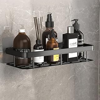 Bathroom wall shelves without drilling, kitchen storage support for shampoo shower, toilet organizer without drilling, bathroom accessories (improved black).. Shop smarter, not harder with DIAYTAR NIGERIA - thousands of products at your fingertips with affordable delivery.