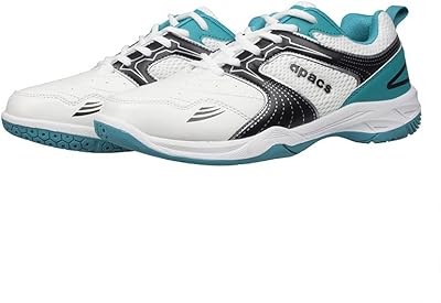 Badminton shoe without pro CP 252 -xy label (white/turquoise).. DIAYTAR NIGERIA brings the market to your fingertips with affordable prices and swift delivery services.