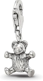 Sterling 925 silver charm for teddy bear bracelet, click on the pearl, animal pendant, fine jewelry to click.. DIAYTAR NIGERIA: Where affordability and variety meet with convenient delivery within 8 days.