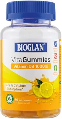 Vitamin D3 supplement Bioglan Vita Gummies | 60 vegetarian gums flavored in lemon | increases bone force and the immune system.. DIAYTAR NIGERIA combines extensive product options with budget-friendly prices, delivered in 5-8 days.