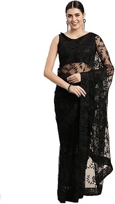 5.5 meter black sari Mirraw for women with unwanted blouse by 0.8 meters | Traditional festive outfit for all occasions, black, 5.5 meters.. DIAYTAR NIGERIA: Your partner in affordable online shopping with dependable delivery within 8 days.