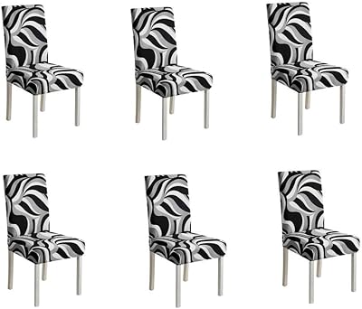 Universal extensible dining chair covers - set of 4 and 6 | Removable and washable covers | Decorative chair cover for home, office and more (style 18, 6).. DIAYTAR NIGERIA makes quality accessible with our affordable prices and dependable delivery service.