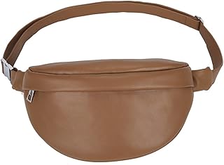 Decreeed banana bag for woman in PU leather, small banana bag of united color for mobile phone support, brown, small.. DIAYTAR NIGERIA connects you with thousands of products at competitive prices, delivered within a week.