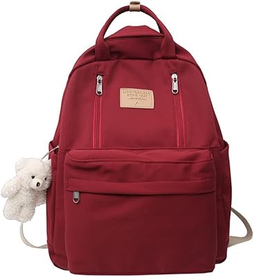 Backpack onui preppy with nice velvet backpack for teenage girls, light academic satchel of plain color.. DIAYTAR NIGERIA: Connecting every Nigerian with quality products at prices everyone can afford.