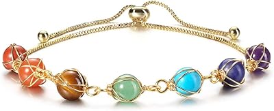 Chakras bracelets for women, 8 mm yoga pearl bracelets for boys and girls, adjustable bracelet 7 chakra crystals and healing stones, bracelet wrapped in 14 -carat gold thread.. Buy better with DIAYTAR Nigeria — the ultimate e-commerce platform in Nigeria.