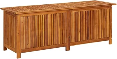 Fidaxl Storage box in solid acacia wood, outdoor garden corridor, wooden furniture for pillows and blankets, brown entrance bench.. DIAYTAR NIGERIA redefines convenience with our diverse marketplace and affordable nationwide shipping.