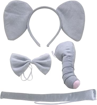 Zetokin animal costume for children, 4 pieces with pink pig, gray mouse, dalmatian pattern, elephant head ribbon, nose, ear, tie, ears and tail for girls.. With DIAYTAR Nigeria, you can browse through thousands of items at the best prices. Place your order today and receive it in less than a week.