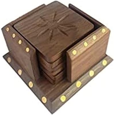 Asywood wooden glass under dining room and coffee table with support (set of 6).. DIAYTAR NIGERIA: Your partner in affordable e-commerce with dependable delivery across Nigeria.