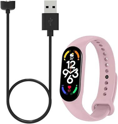 Margoun silicone watch bracelet for Xiaomi Mi Band 7 with fast USB magnetic charger cable.. Shop efficiently from anywhere with DIAYTAR NIGERIA's comprehensive platform and quick delivery options.