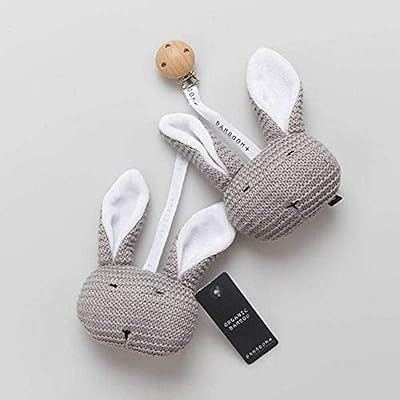 Bamboo knitted rabbit with wooden pliers - doll - Hot gray - pendants for strollers, unisex.. DIAYTAR NIGERIA: Bringing affordable shopping solutions with a diverse product catalog delivered nationwide.