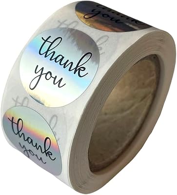 1 inch thanks labels, 500 Silver thank you labels for bread packaging, envelope seals, small business, birthday, party gift packaging bag, label labels in wedding silver.. DIAYTAR NIGERIA: Bringing quality products to your doorstep at prices that won't break the bank.