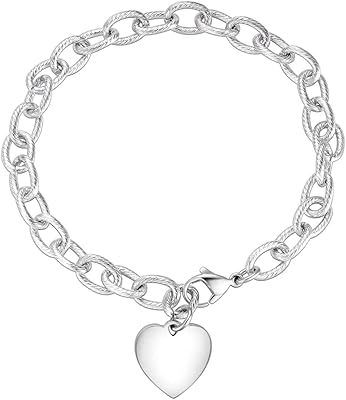 Weddled chain bracelet with heart and steel bracelet bracelet pendant pendant.. Make every purchase count with DIAYTAR Nigeria — shop smart, shop fast.