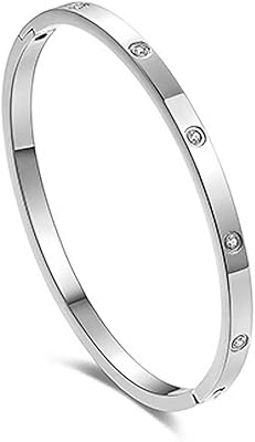 WHITE WHITE Gold Plated Gold Plated Bracelet Stoftable Stainless Steel Stacked Steel with Crystal.. Unlock endless possibilities with DIAYTAR NIGERIA's affordable marketplace and reliable delivery service.
