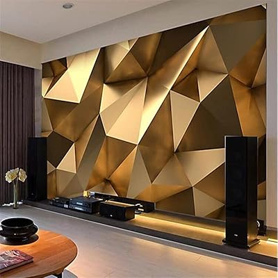 Simple 3D golden geometric wallpaper for bedroom lounge sofa TV background.. DIAYTAR NIGERIA provides endless shopping possibilities with affordable prices and prompt delivery service.