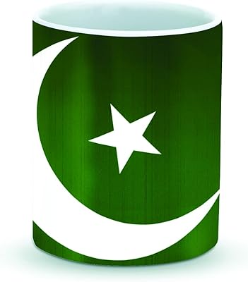 Print coffee cup of elegant designer with robust handle, personalized ceramic design of 11 OZ [Pass in the microwave and dishwasher]-Pakistan flag.. DIAYTAR NIGERIA combines extensive product options with budget-friendly prices, delivered in 5-8 days.